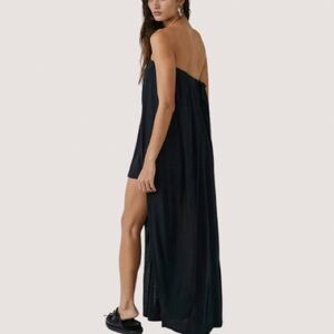 NWT Free People Fabulous Summer Fling Bohemian Romper Maxi Dress Washed Black